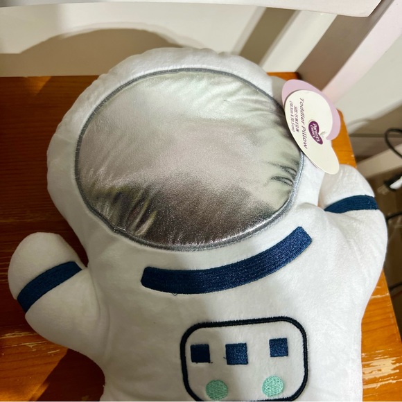 Parent's Choice Plush Toddler Pillow Astronaut Plush White w Blue Trim Sleep Toy - Picture 6 of 8